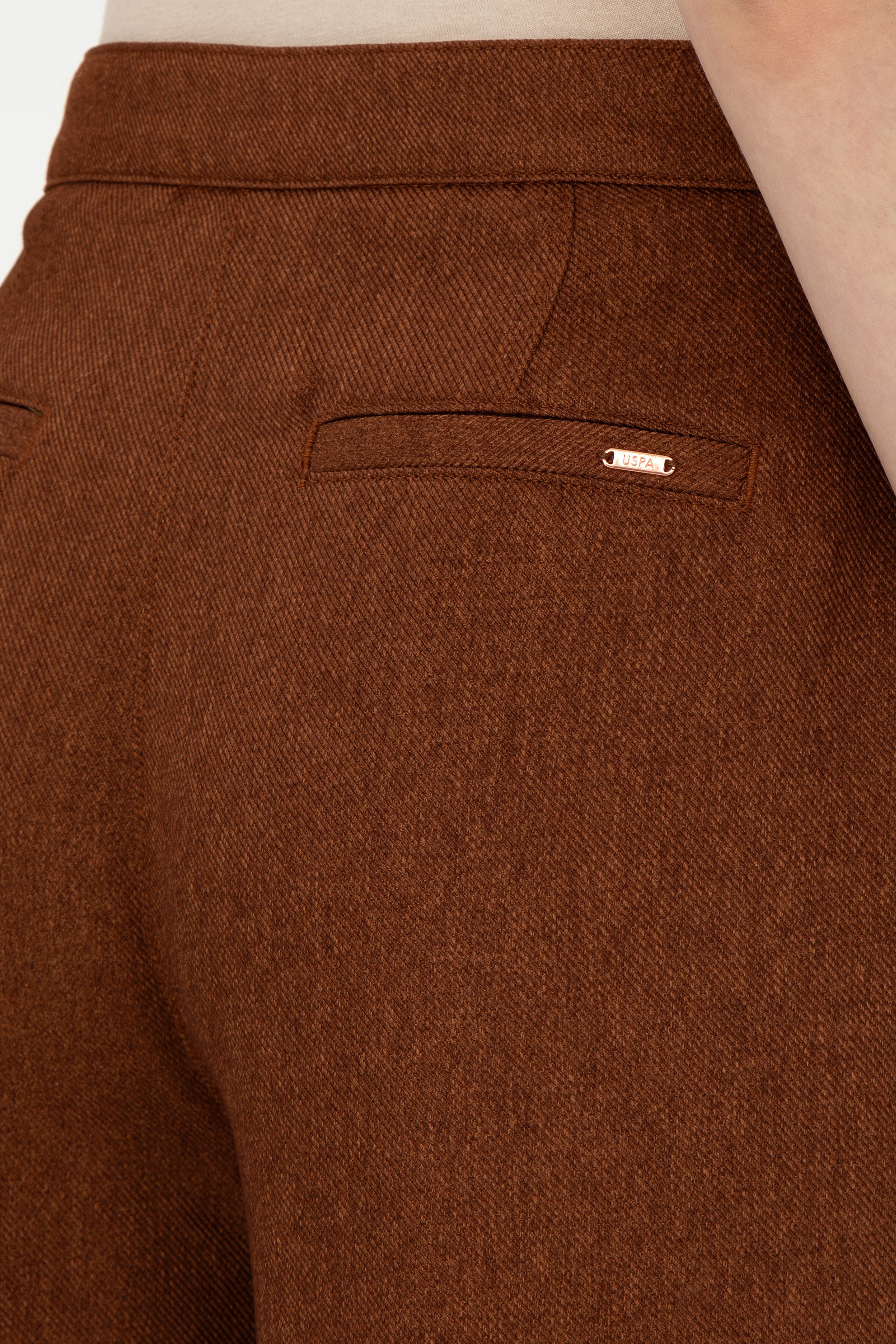 Kadın Kahverengi Loose Fit Kanvas Pantolon - Image 6