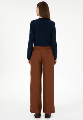 Kadın Kahverengi Loose Fit Kanvas Pantolon - 50290500012