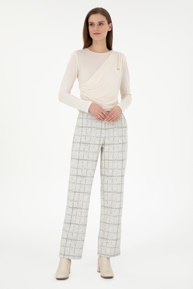 Kadın Krem Bisiklet Yaka Sweatshırt - 50291561044