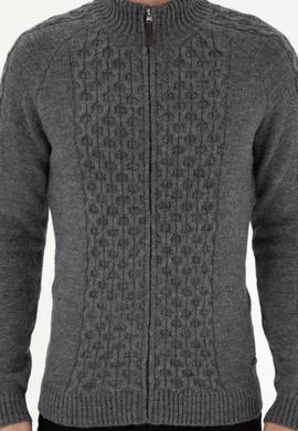 Erkek Gri Melanj Triko Hırka - 50294136015