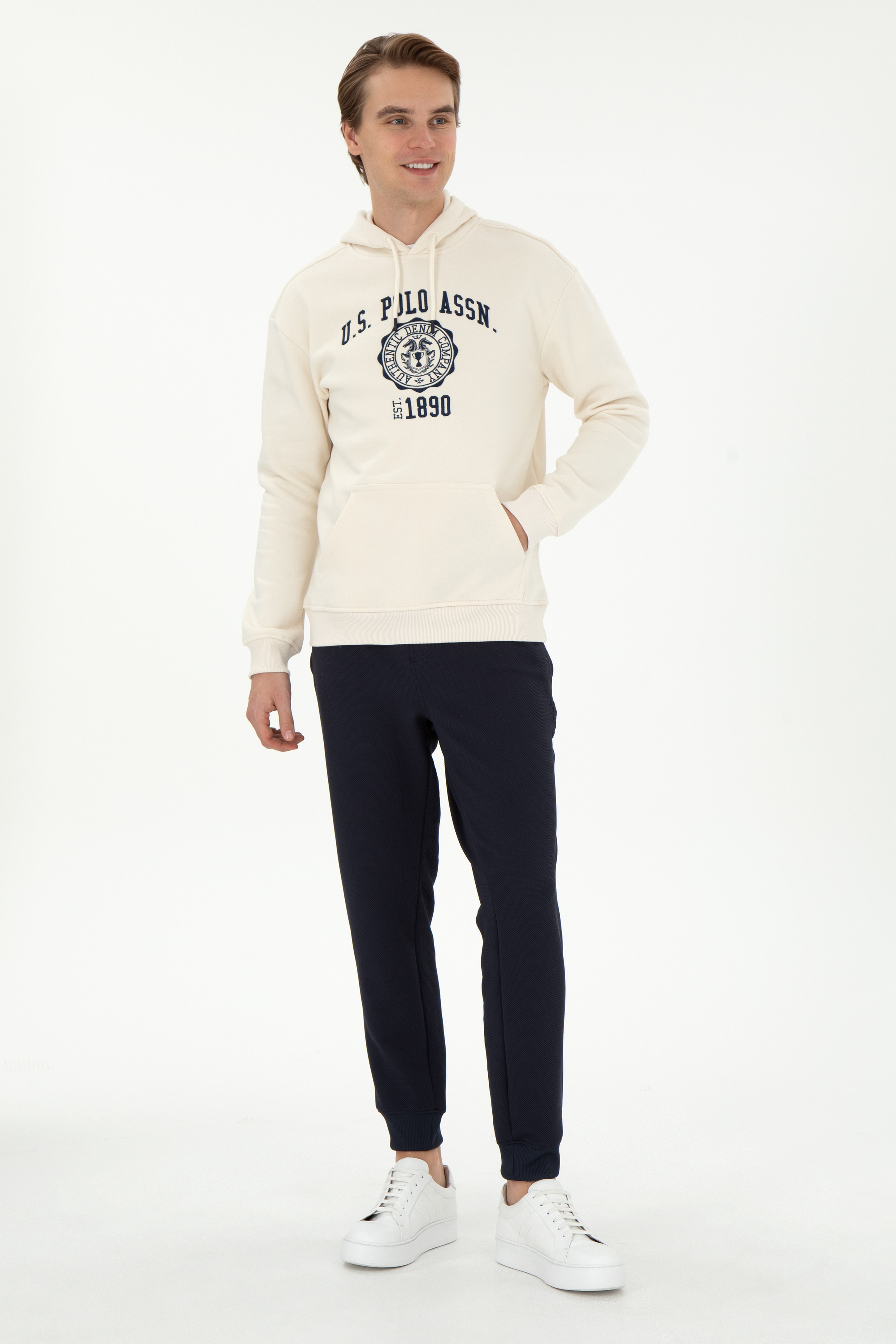 Erkek Krem Sweatshirt - Image 4