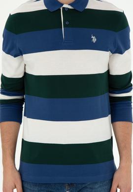 Erkek Regular Fit Polo Yaka Koyu Yeşil Sweatshirt - 50293428091