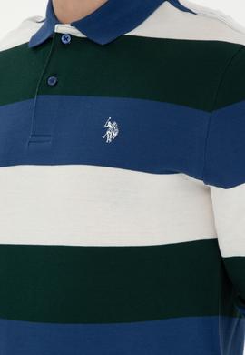 Erkek Regular Fit Polo Yaka Koyu Yeşil Sweatshirt - 50293428091