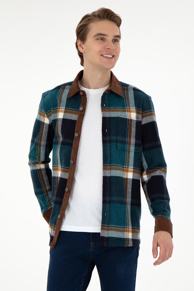 Erkek Koyu Yeşil Uzun Kollu Gömlek