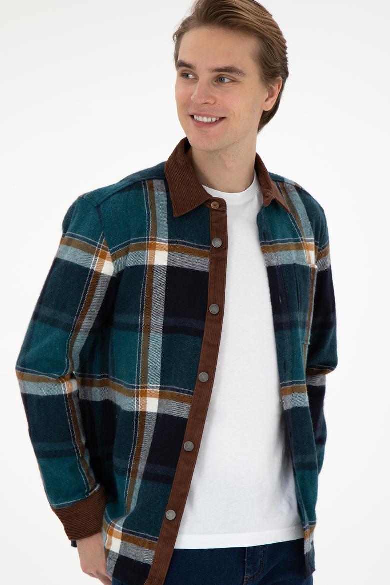 Erkek Koyu Yeşil Uzun Kollu Gömlek - 50291252018