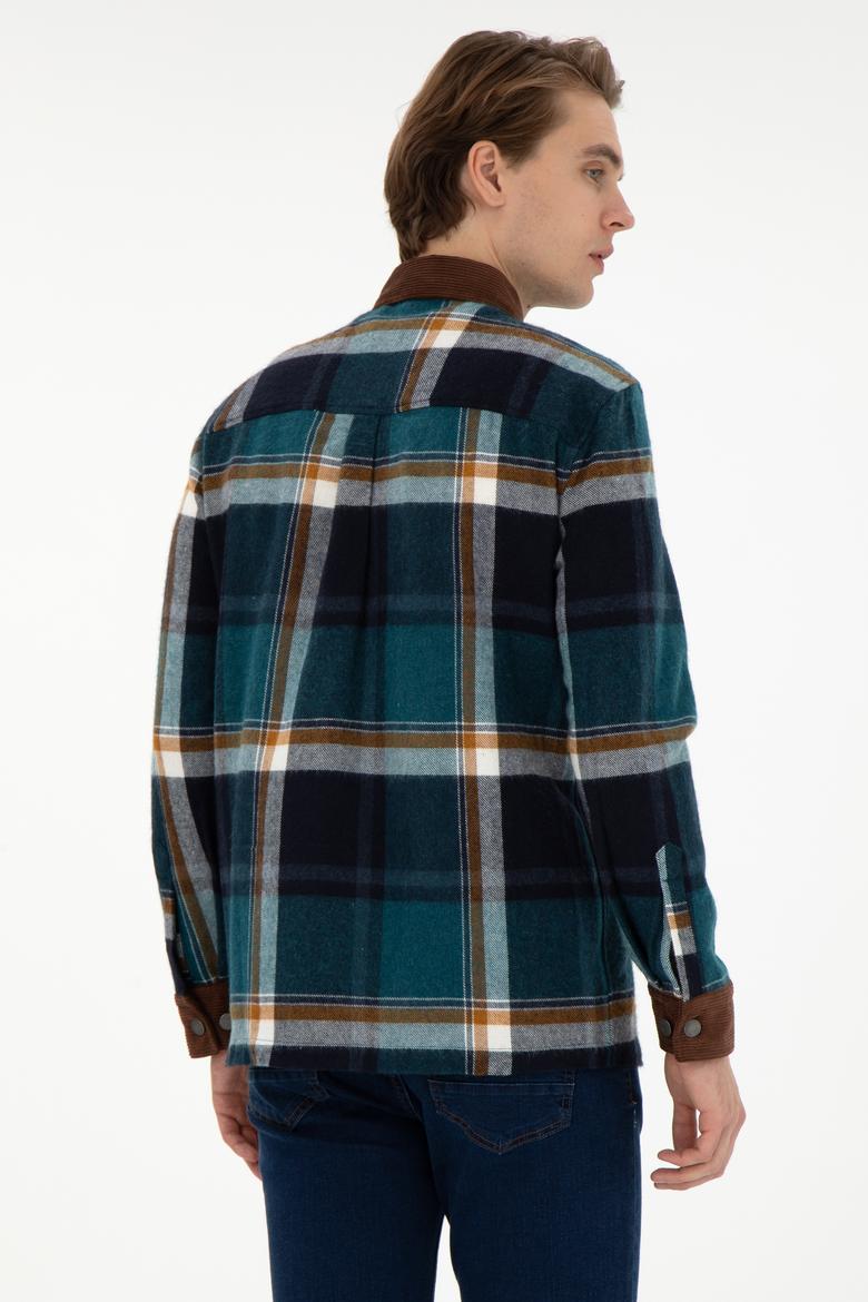 Erkek Koyu Yeşil Uzun Kollu Gömlek - 50291252018