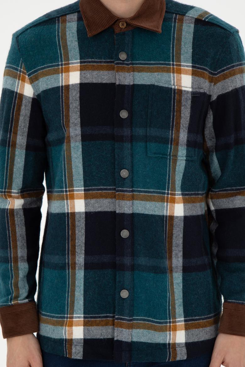 Erkek Koyu Yeşil Uzun Kollu Gömlek - 50291252018