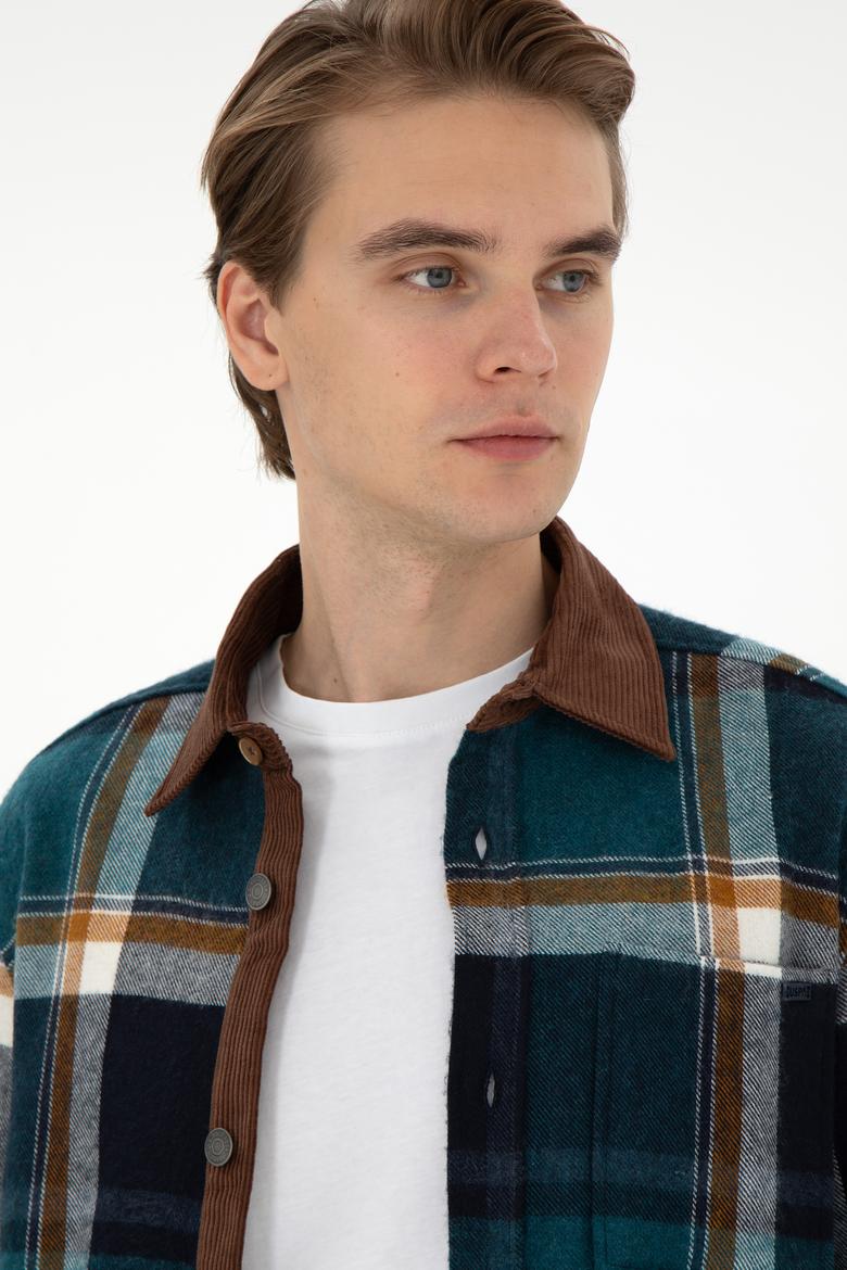 Erkek Koyu Yeşil Uzun Kollu Gömlek - 50291252018