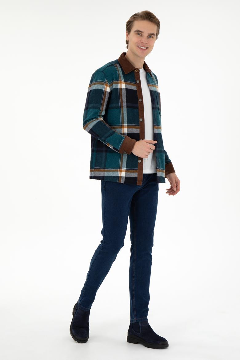 Erkek Koyu Yeşil Uzun Kollu Gömlek - 50291252018