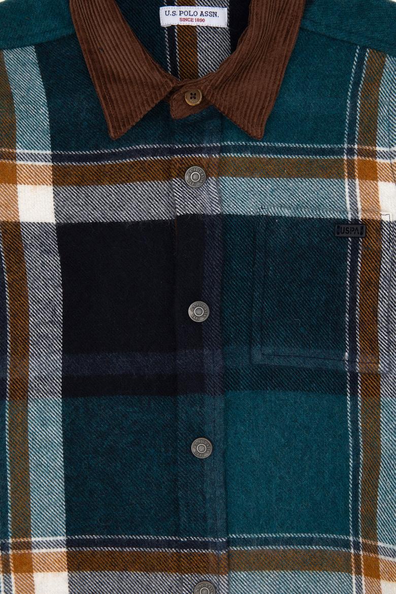 Erkek Çocuk Koyu Yeşil Uzun Kollu Gömlek - 50292973013