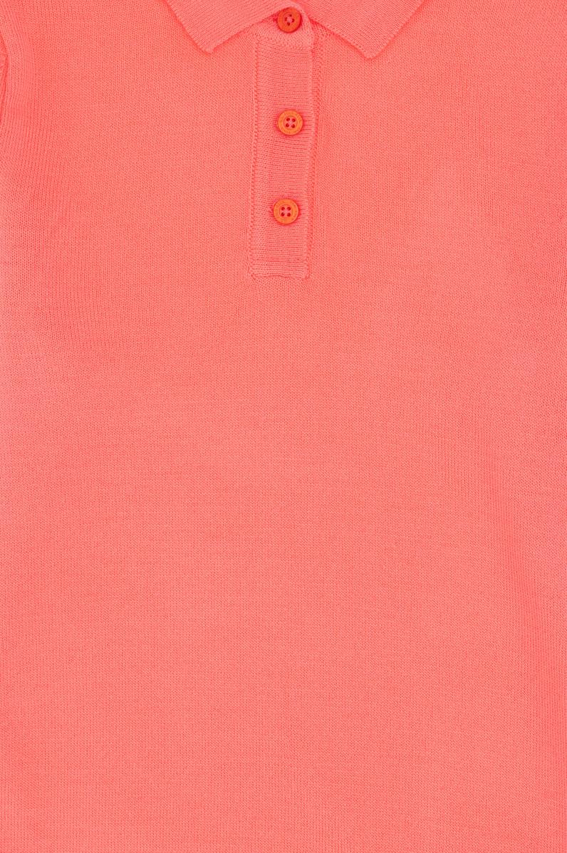 Kız Çocuk Nar Çiçeği Polo Yaka Triko Elbise