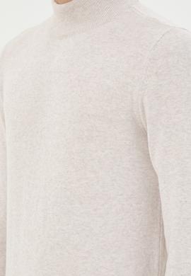 Erkek Slim Fit Yarım Balıkçı Yaka Taş Melanj Basic Kazak - 50294771033