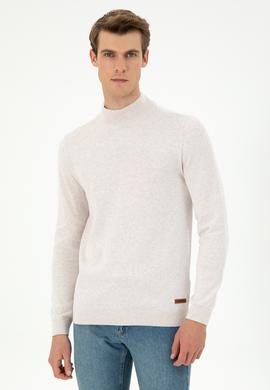 Erkek Slim Fit Yarım Balıkçı Yaka Taş Melanj Basic Kazak - 50294771033