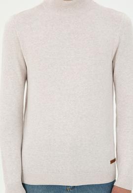 Erkek Slim Fit Yarım Balıkçı Yaka Taş Melanj Basic Kazak - 50294771033