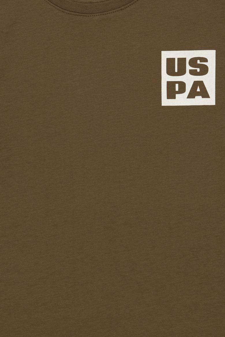 Erkek Çocuk Haki Oversize Bisiklet Yaka Tişört - 50295447014