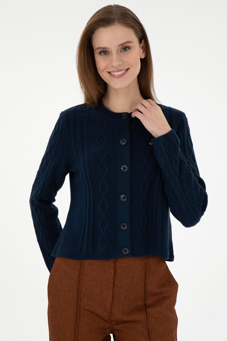 Kadın Lacivert Triko Hırka - 50297097008