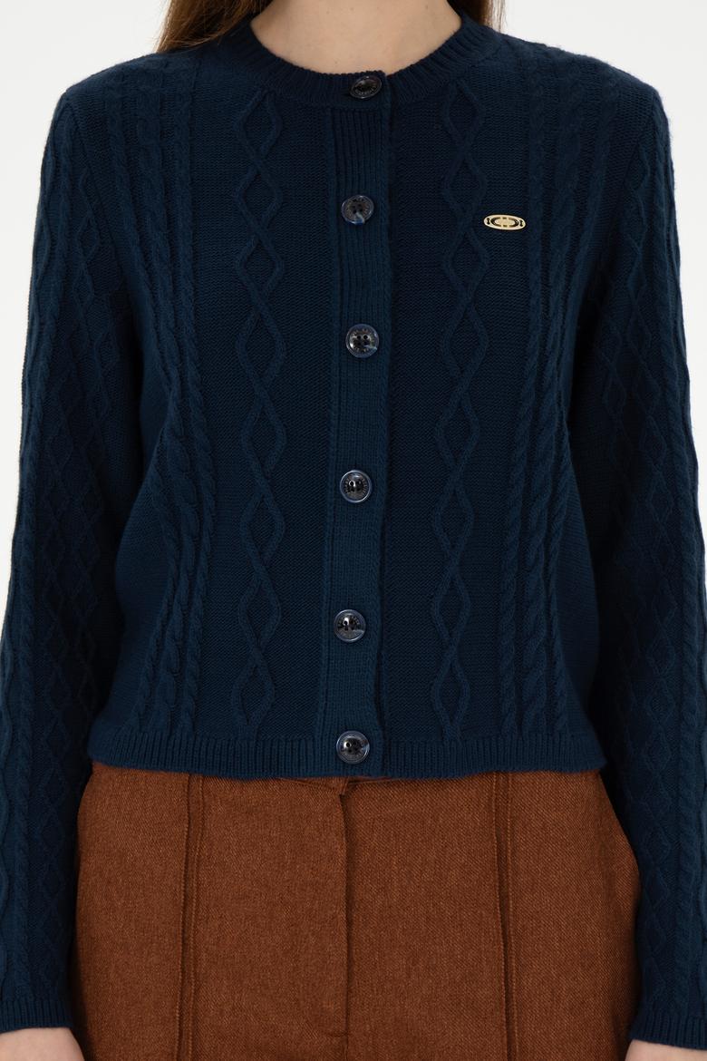 Kadın Lacivert Triko Hırka - 50297097008