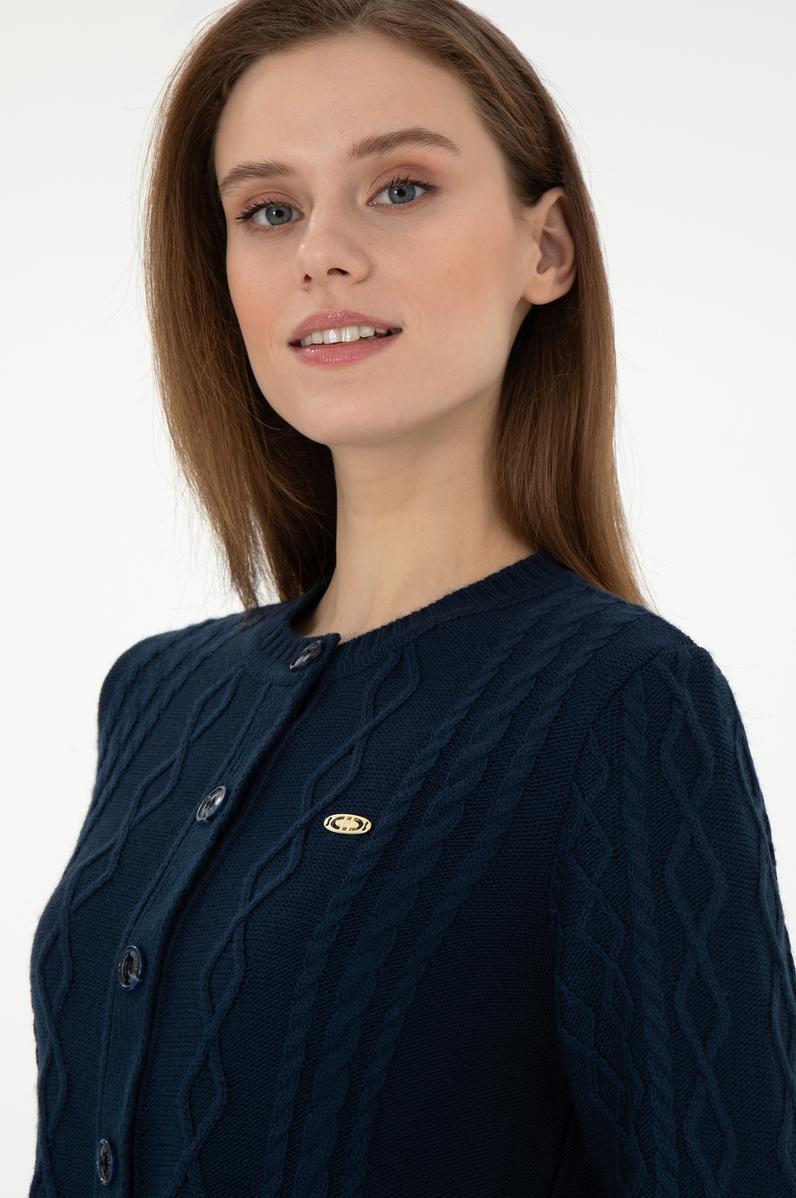 Kadın Lacivert Triko Hırka