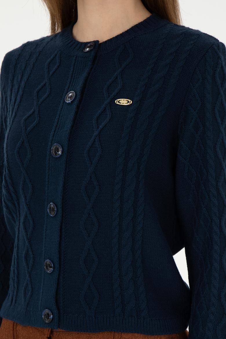 Kadın Lacivert Triko Hırka - 50297097008