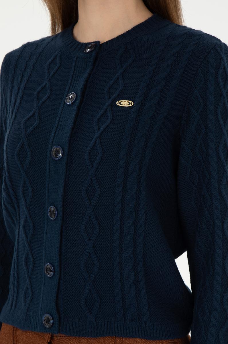 Kadın Lacivert Triko Hırka