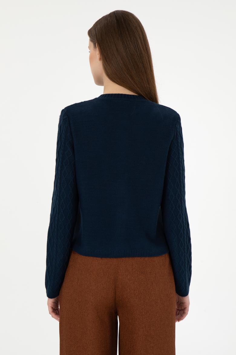 Kadın Lacivert Triko Hırka - 50297097008