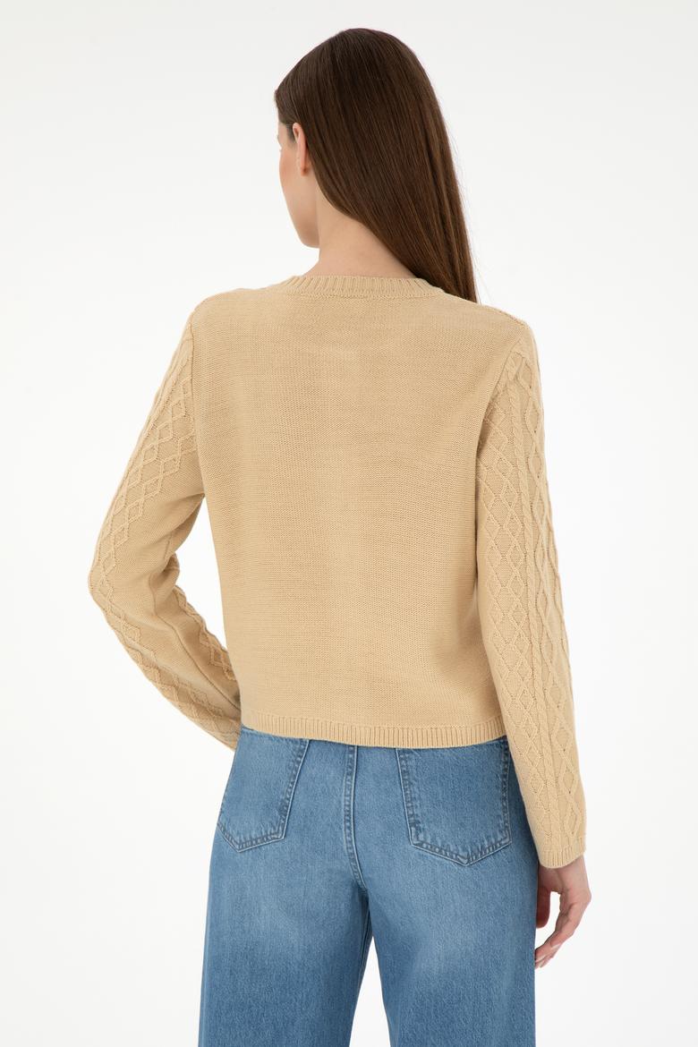 Kadın Kum Triko Hırka - 50297097017