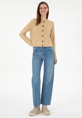 Kadın Kum Triko Hırka - 50297097017