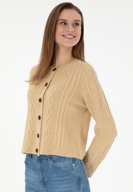 Kadın Kum Triko Hırka - 50297097017