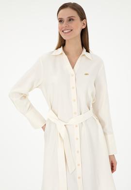 Kadın Krem Mini Boy Dokuma Elbise - 50297327004