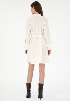 Kadın Krem Mini Boy Dokuma Elbise - 50297327004