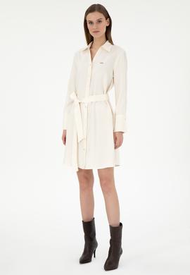 Kadın Krem Mini Boy Dokuma Elbise - 50297327004