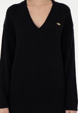 Kadın Lacivert V Yaka Kazak - 50297120003