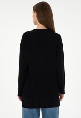 Kadın Lacivert V Yaka Kazak - 50297120003