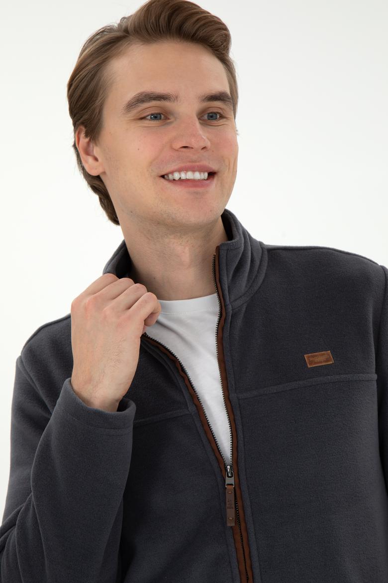 Erkek Antrasit  Polar Örme Hırka - 50290594039