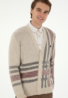 Erkek Taş Triko Hırka - 50293100025