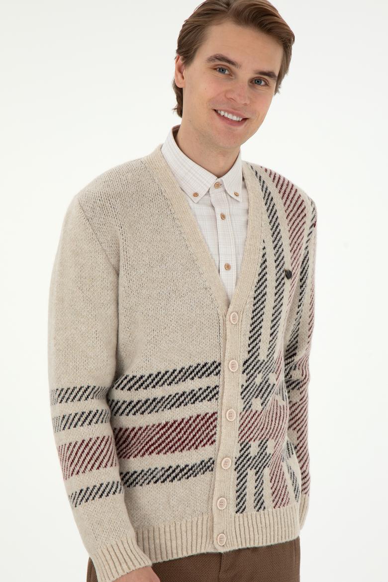 Erkek Taş Triko Hırka - 50293100025