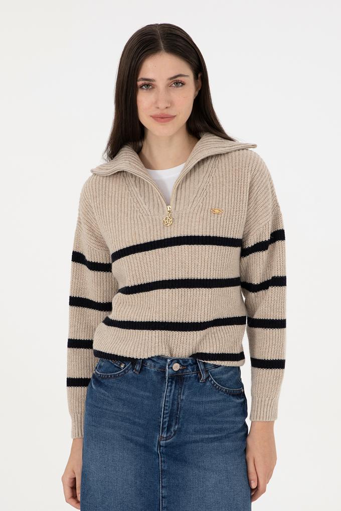 Kadın Taş V Yaka Kazak