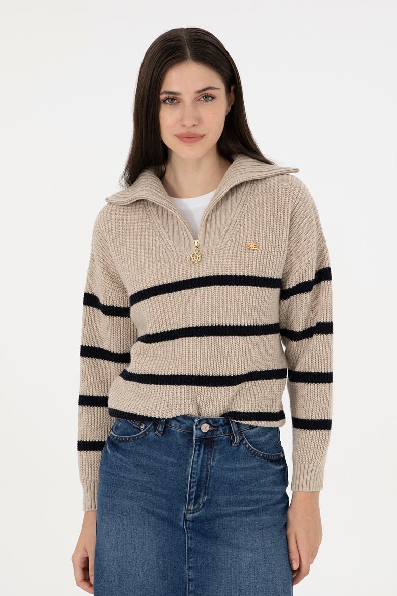 Kadın Taş V Yaka Kazak