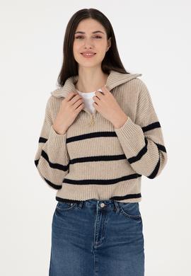 Kadın Taş V Yaka Kazak - 50297407003