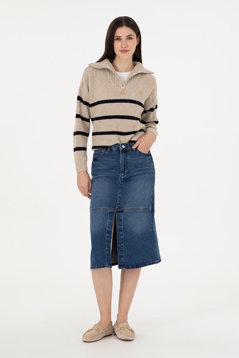 Kadın Taş V Yaka Kazak - 50297407003