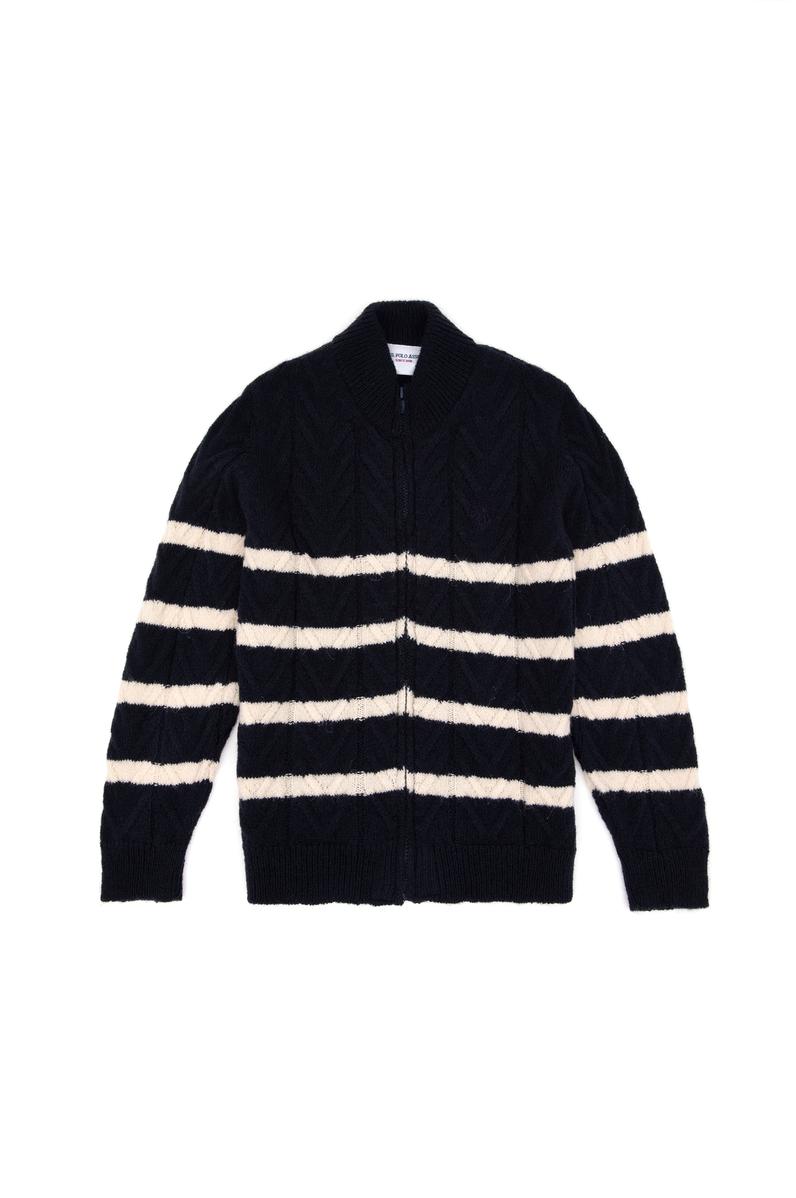 Erkek Çocuk Fermuarlı Lacivert Triko Hırka