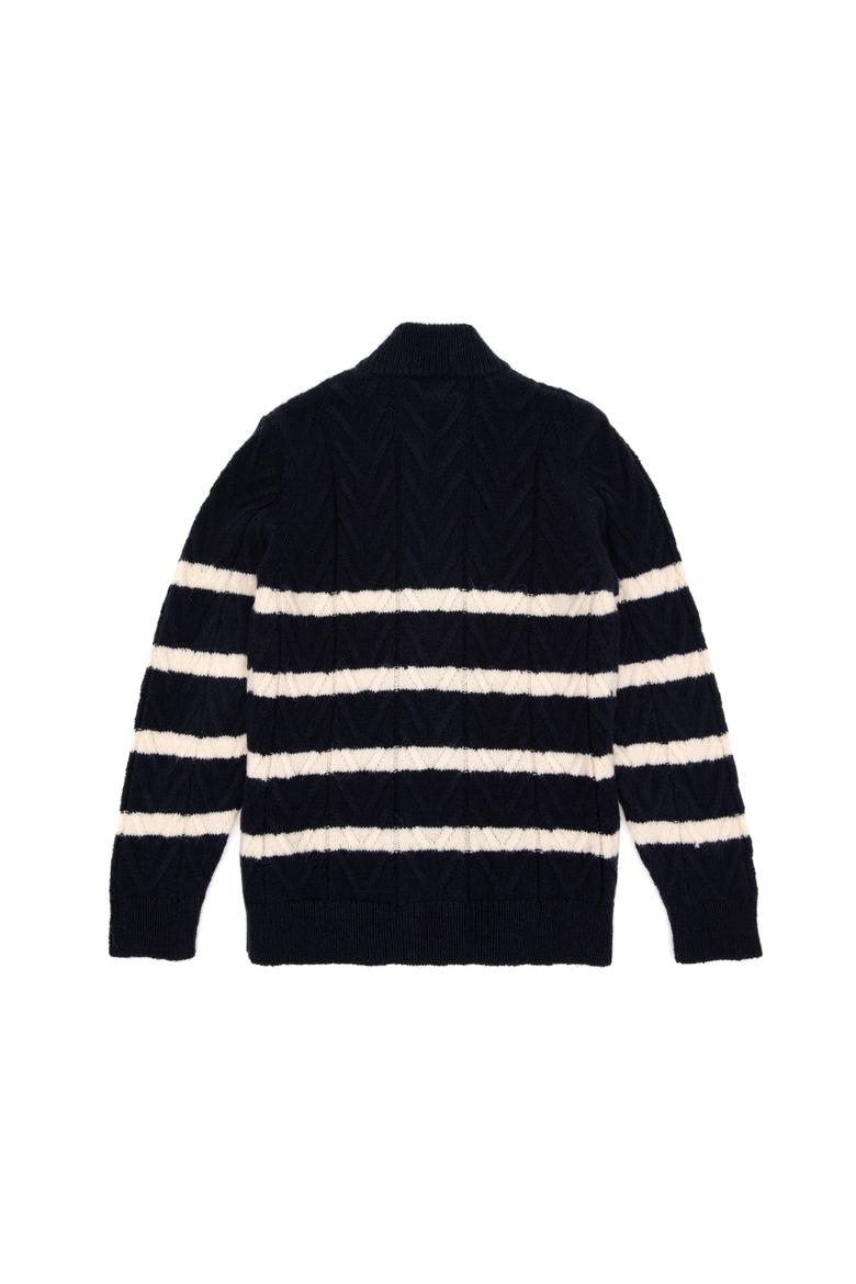 Erkek Çocuk Fermuarlı Lacivert Triko Hırka - 50295651004