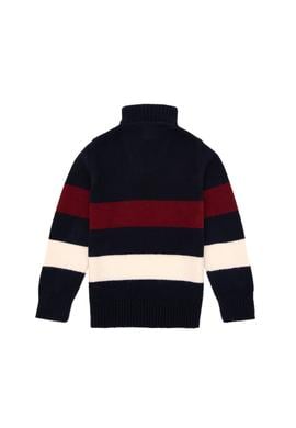 Erkek Çocuk Yarım Fermuarlı Lacivert Triko Kazak - 50295517004