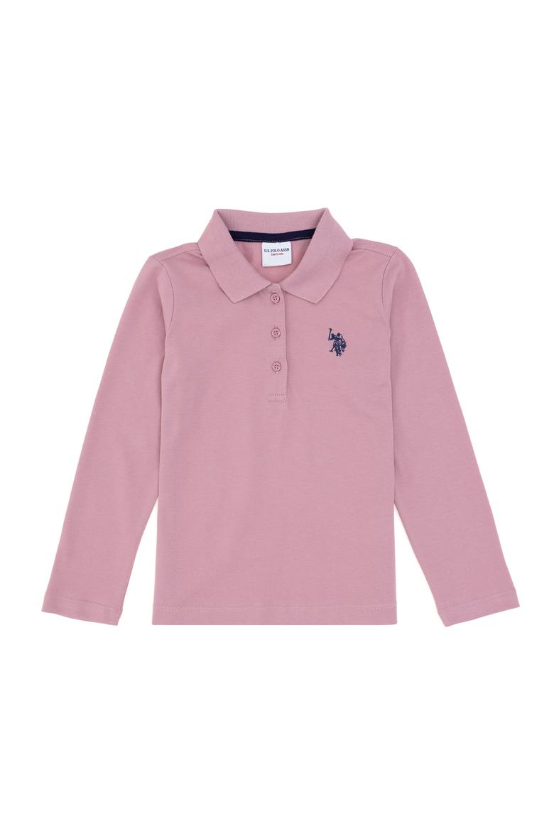 Kız Çocuk Manolya Polo Yaka Basic Sweatshirt