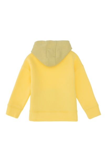 Kız Çocuk Sarı Kapüşonlu Sweatshirt