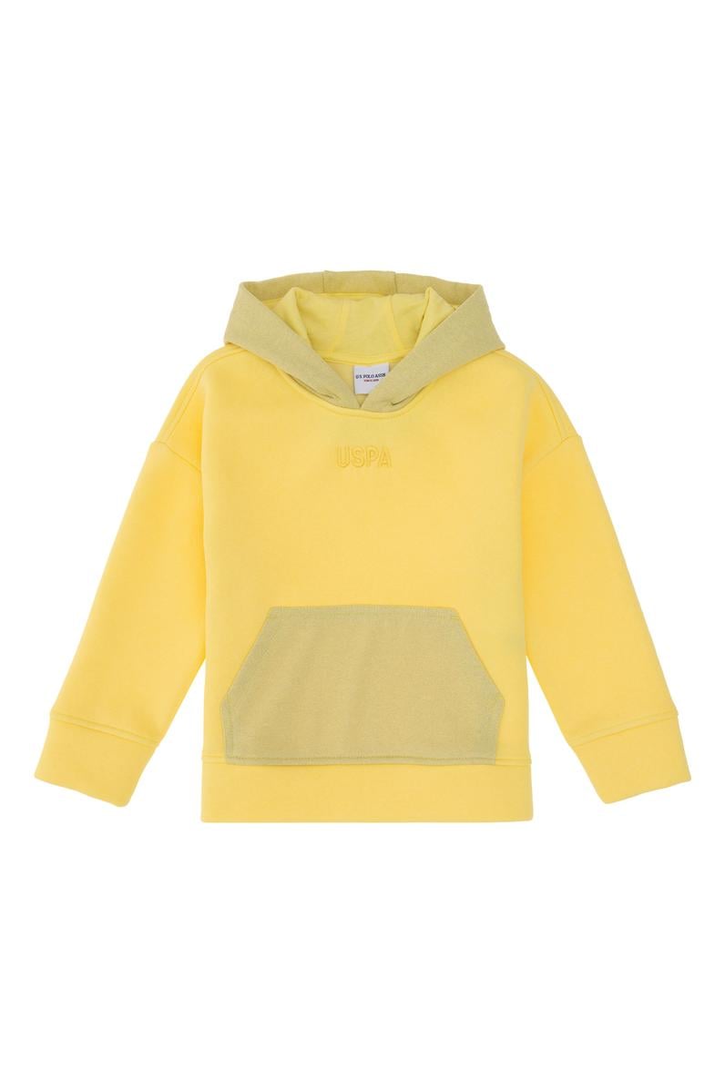 Kız Çocuk Sarı Kapüşonlu Sweatshirt