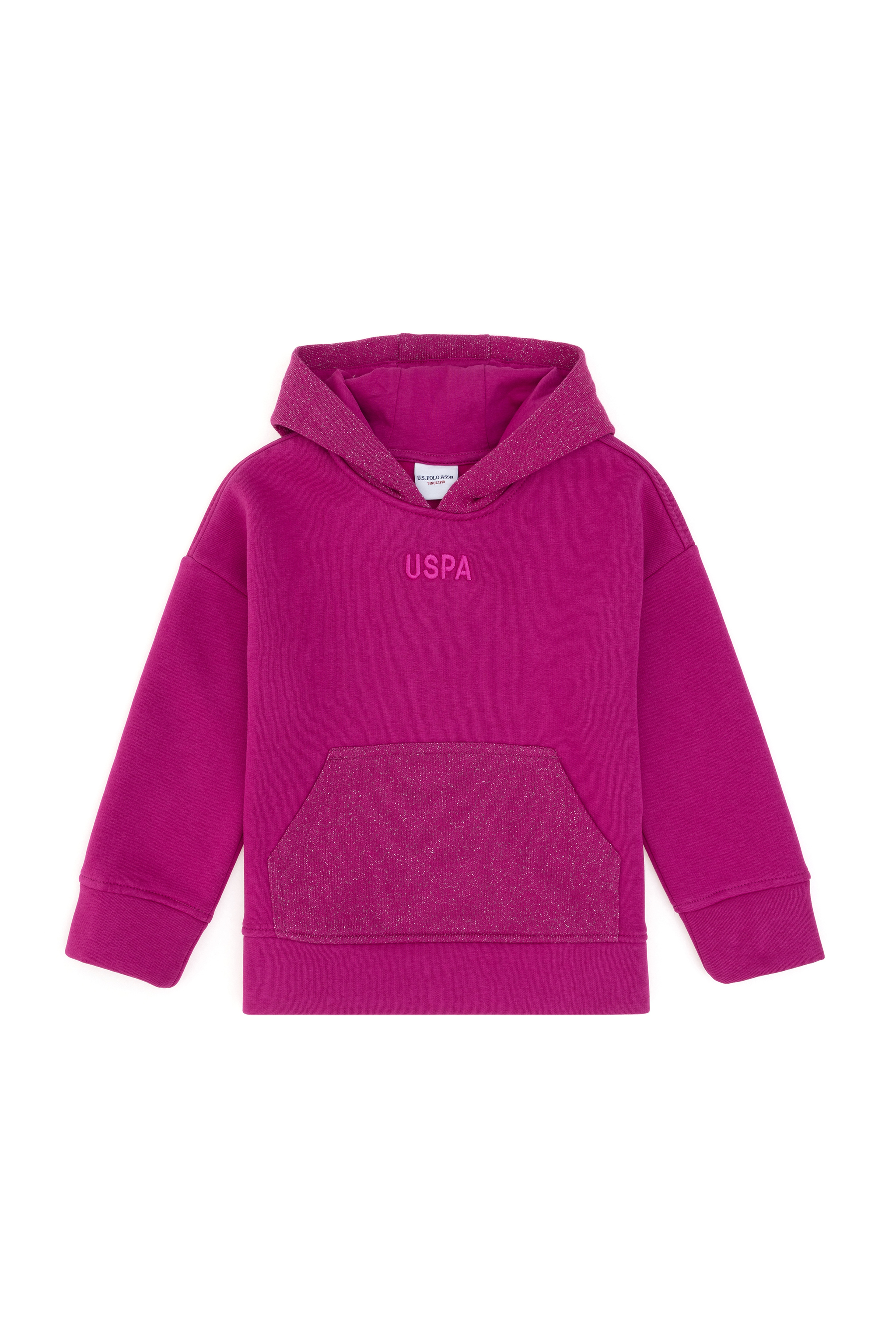 Kız Çocuk Fuşya Kapüşonlu Sweatshirt - Image 1