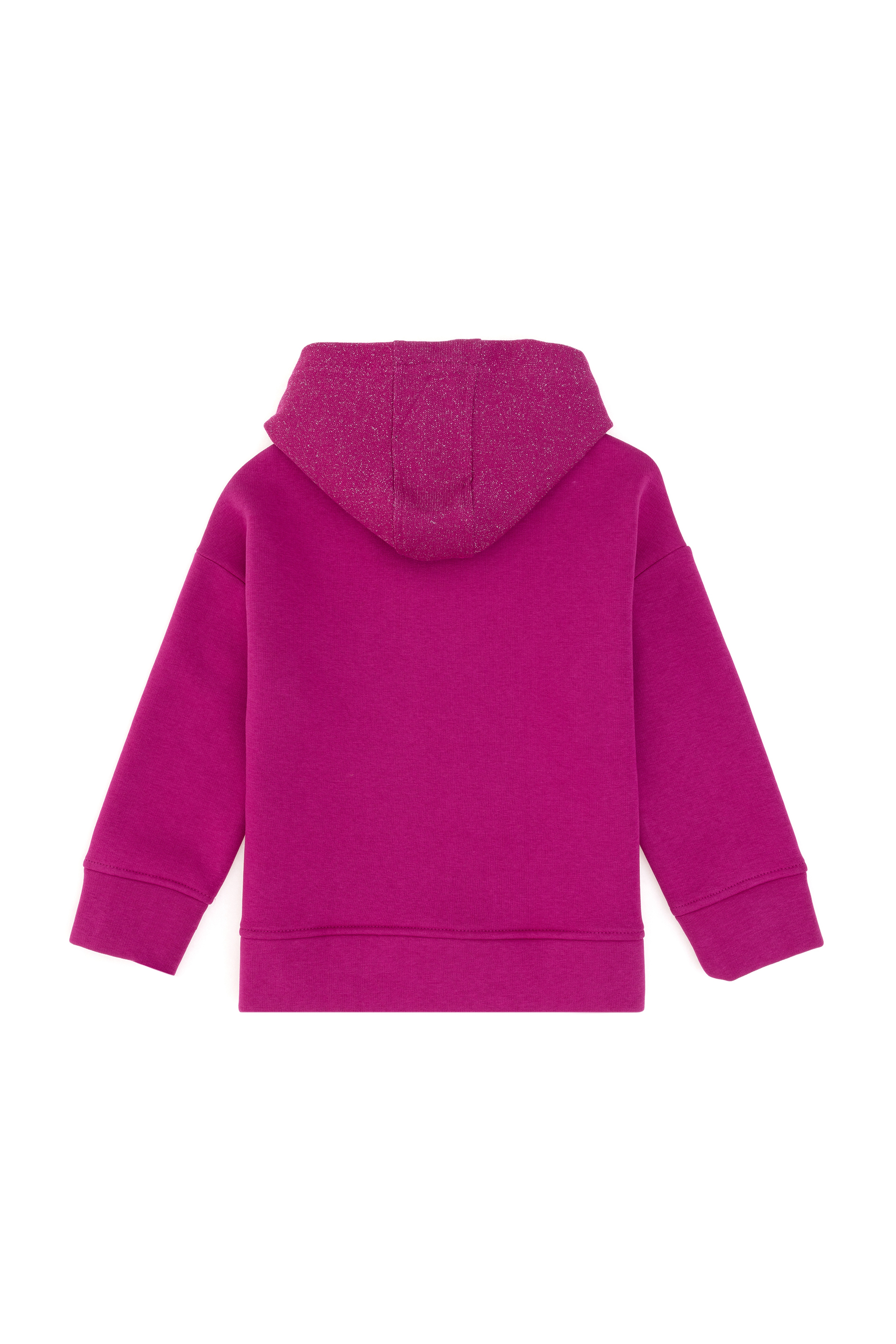 Kız Çocuk Fuşya Kapüşonlu Sweatshirt - Image 2