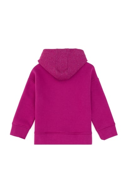 Kız Çocuk Fuşya Kapüşonlu Sweatshirt