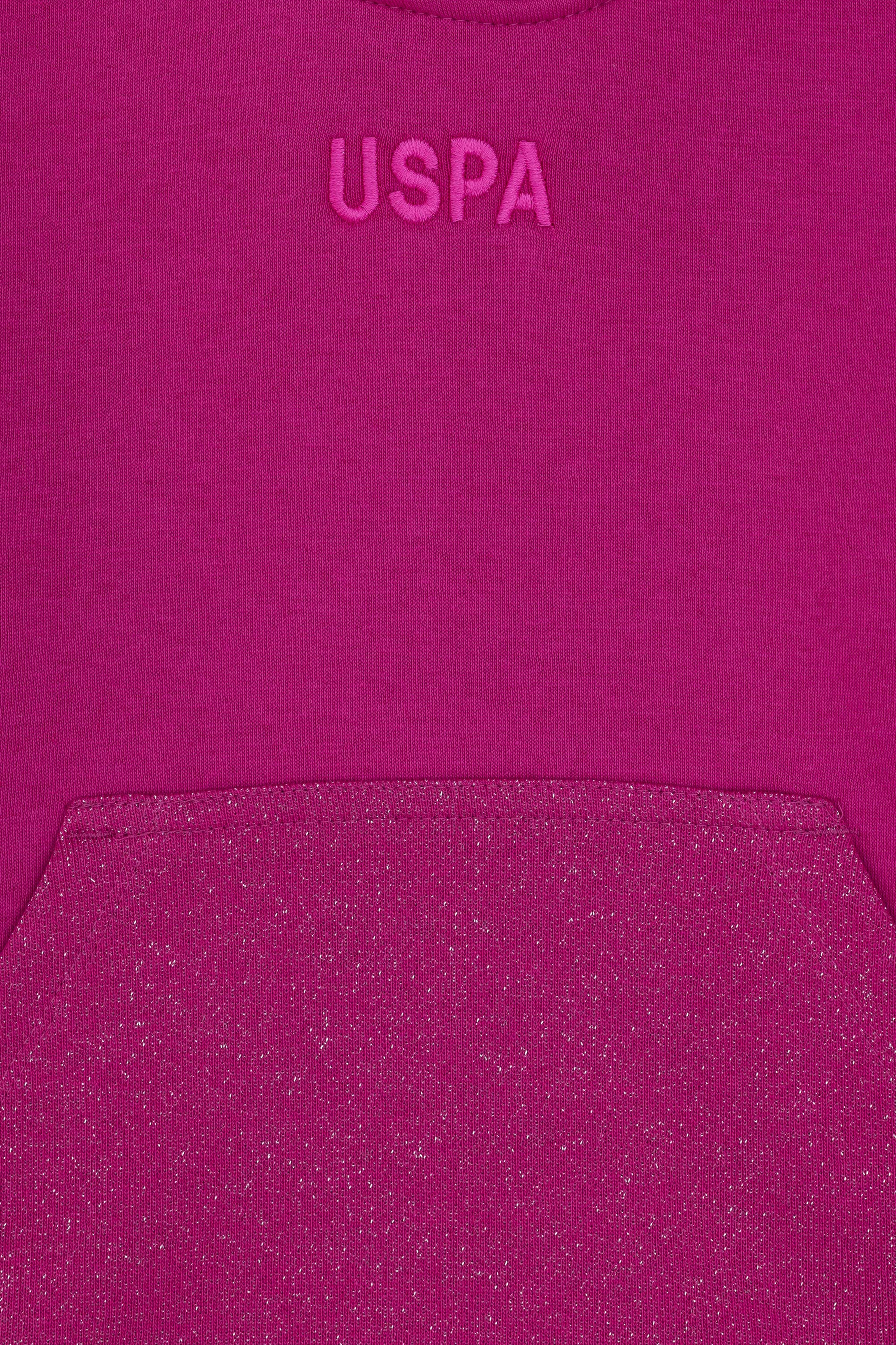Kız Çocuk Fuşya Kapüşonlu Sweatshirt - Image 3